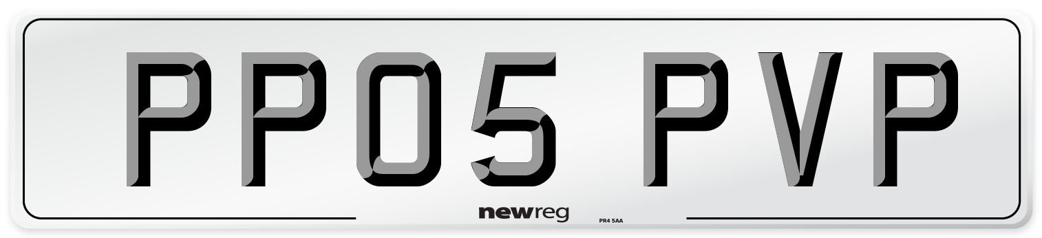 PP05 PVP Number Plate from New Reg